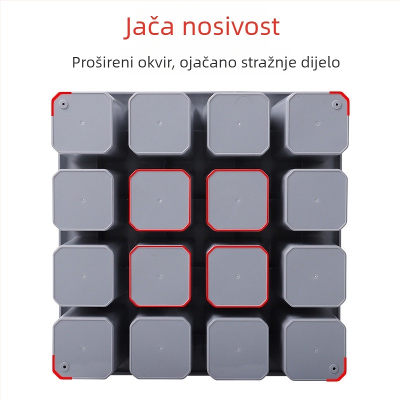 Zidni stalak za ručnike s ormarićem za pohranu i mrežastim policama od plastike, 3 etaže