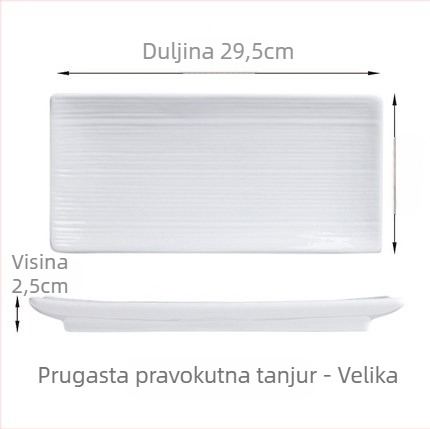 Porcelanski pravokutni tanjur s logom, pogodan za mikrovalnu pećnicu, prilagodljiv, japanskog stila.