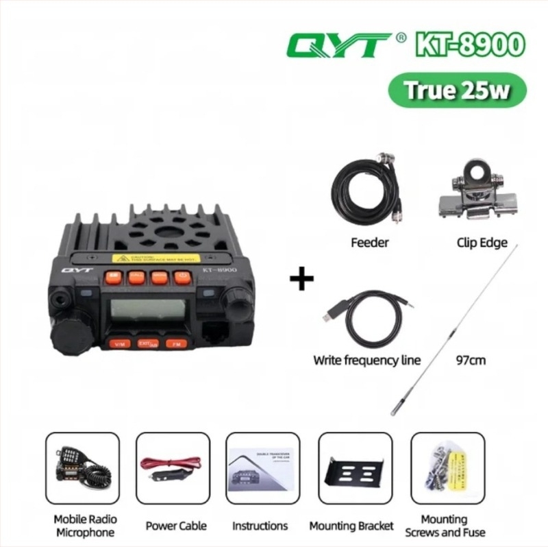 Quan Yitong QYTKT8900 automobilna radiostanica, 25W, raspon frekvencija 136–174/400–480 MHz, domet iznad 50 km, funkcija protiv smetnji, bez baterije