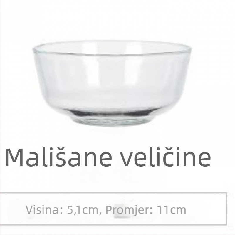 Šalátna misa zo skla, odolná voči vysokým teplotám, okrugla priehľadná misa, vhodná pre hotelové obedy, mikrovlnná rúra nie je vhodná