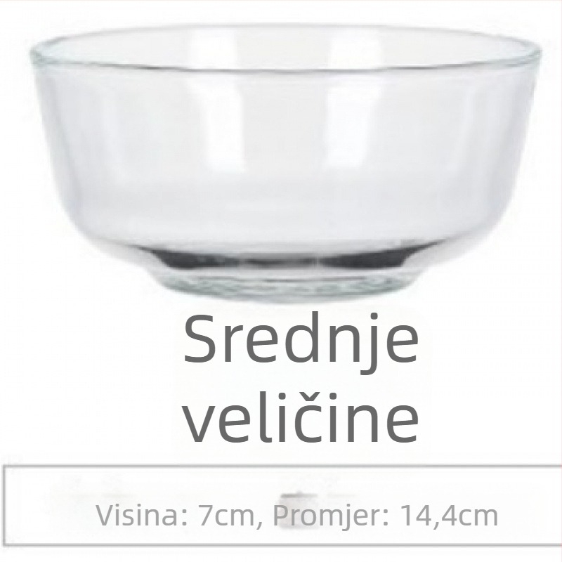 Šalátna misa zo skla, odolná voči vysokým teplotám, okrugla priehľadná misa, vhodná pre hotelové obedy, mikrovlnná rúra nie je vhodná