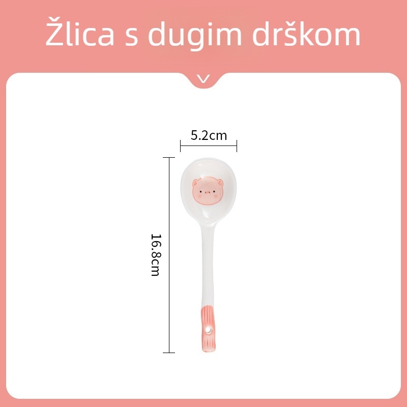 Porcelanska zdjela s crtanim svinjicom za djecu, okrugla, pogodna za mikrovalnu