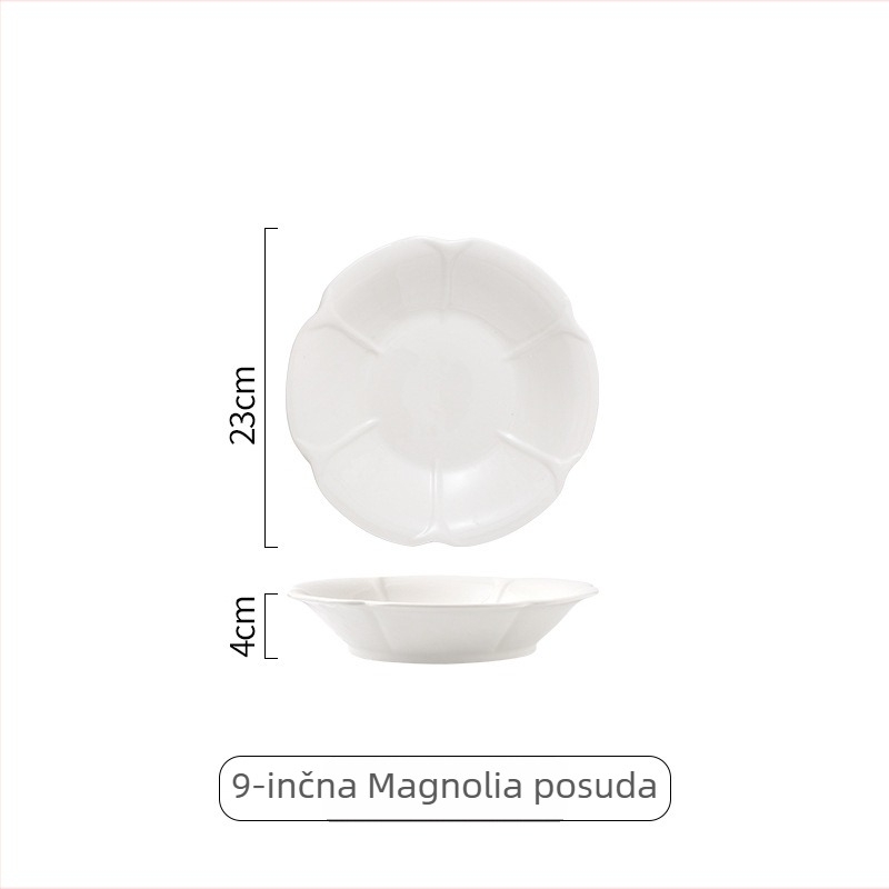 Porcelanski servis – moderna minimalistička keramička posuđa (tanjur za salatu, duboki tanjur za juhu i zdjela za juhu)