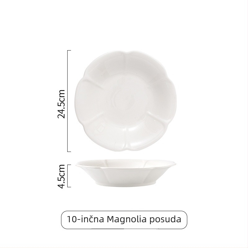 Porcelanski servis – moderna minimalistička keramička posuđa (tanjur za salatu, duboki tanjur za juhu i zdjela za juhu)