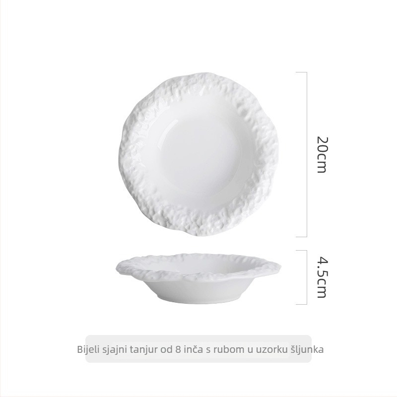 Porcelanski tanjur (okruglog oblika, pogodan za mikrovalnu pećnicu, ispisano logo, mogućnost prilagodbe)