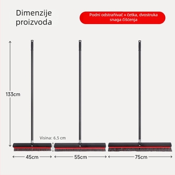 Podna četka, dvostruka namjena, dugi držak, metalne četine; White Clouds, porijeklo Guangdong