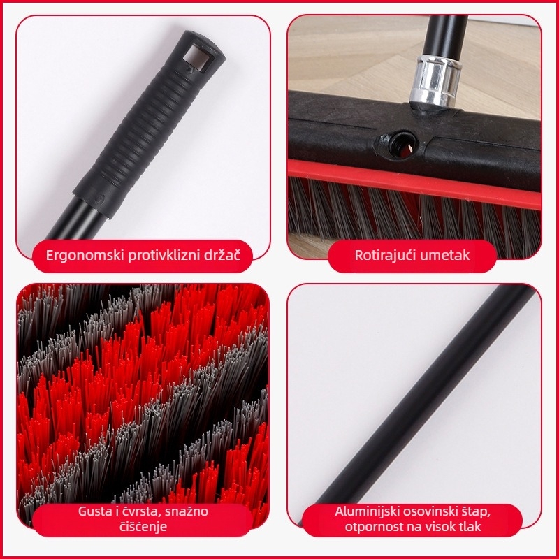 Podna četka, dvostruka namjena, dugi držak, metalne četine; White Clouds, porijeklo Guangdong