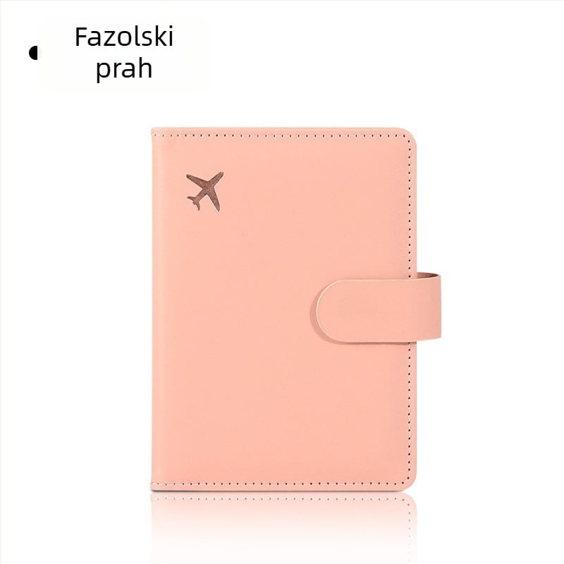 PU kožni držač za putovnicu s geometrijskim uzorkom, višestruki pretinci za kartice, Xiangmo, gradski stil jednostavnosti