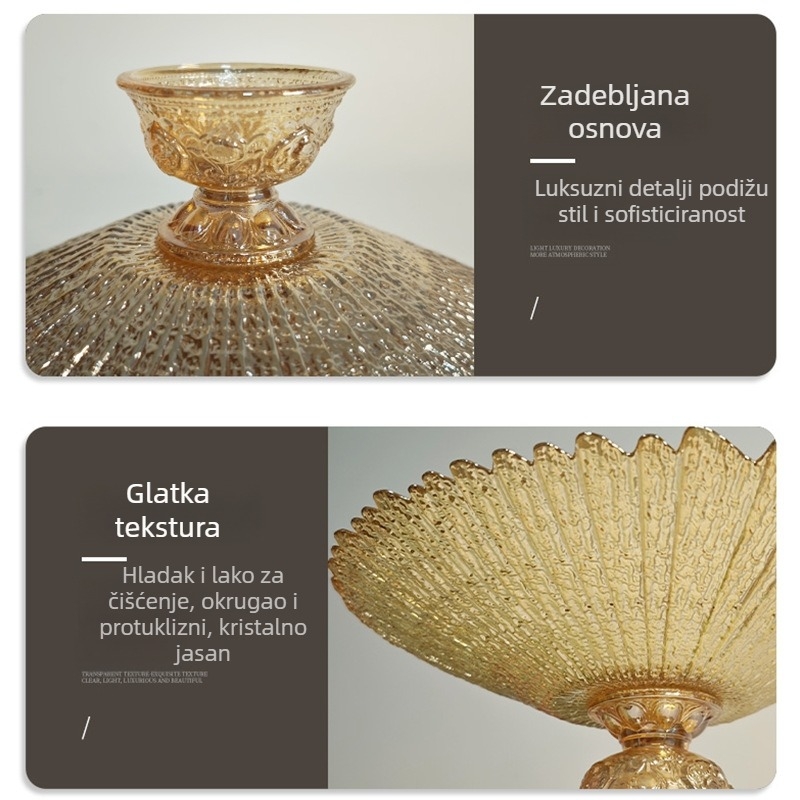 Staklena ploča za voće, skandinavskog stila, jednostavan dizajn, vrhunska kvaliteta