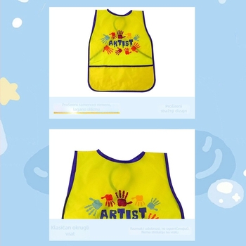 Dječja vodootporna pregača s dugim rukavima i ručno nacrtanim uzorkom, od poliestera, jednake veličine, za uzrast 3–8 godina