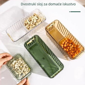 Plastična odvojiva posuda za voće s dvostrukim odvodenim pladnjem, velika kapaciteta, kućna upotreba