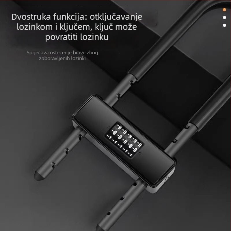 Dvostruki brava za trgovinska staklena vrata s zaključavanjem na lozinku, protiv krađe, produžen i debeli dizajn