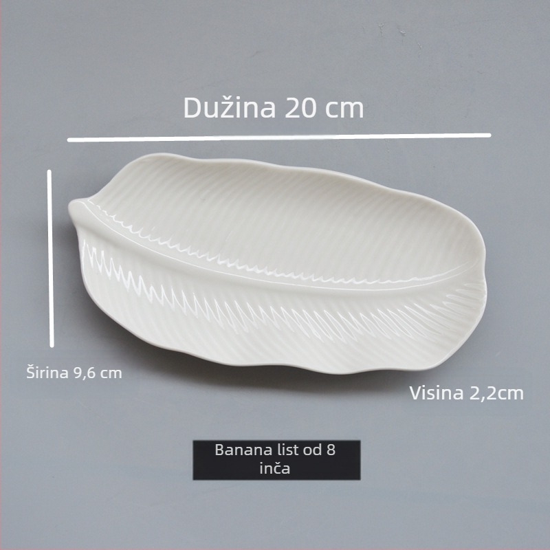 Porcelanski pravokutni tanjur, nepravilan oblik, moderan minimalistički stil, podglazurna završna obrada, pogodna za mikrovalnu