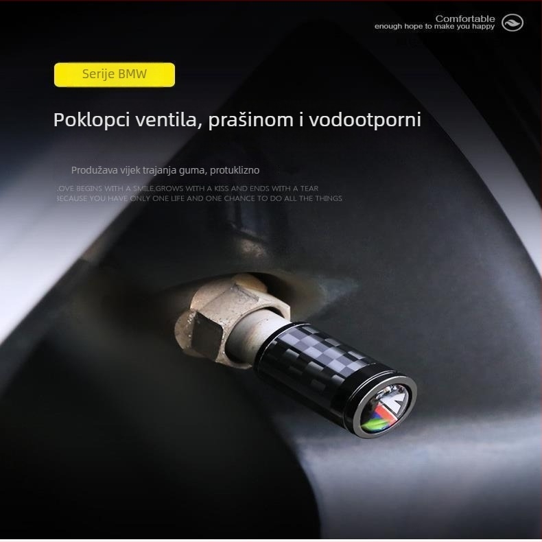 Ventil za automobilsku gumu od aluminijske legure, zaštita od prašine i krađe, za modele BMW — Brand: Car Card Bowl