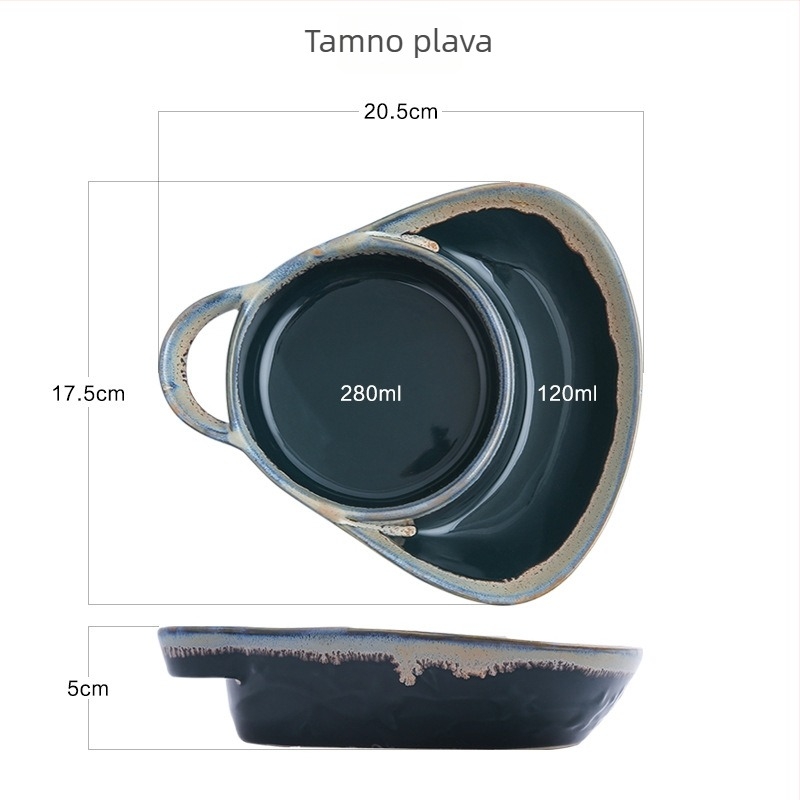Retro porculanski tanjur za doručak s odjeljcima, plosnati tanjur za voćnu salatu i priloge, elegantno restoran posuđe
