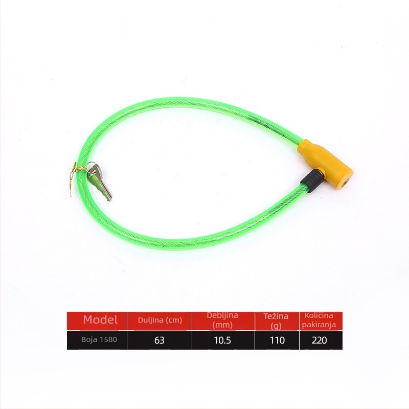 Hengshen kabel za bicikl s čeličnim kabelom, brava s lozinkom, moderni minimalistički dizajn; modeli: 1580, 1610a, 1680a, 1810a, 1880a, 2010a, 2080a; namijenjeno za bicikl, planinski bicikl, motocikl, električni bicikl