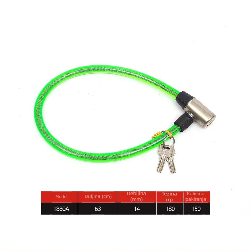 Hengshen kabel za bicikl s čeličnim kabelom, brava s lozinkom, moderni minimalistički dizajn; modeli: 1580, 1610a, 1680a, 1810a, 1880a, 2010a, 2080a; namijenjeno za bicikl, planinski bicikl, motocikl, električni bicikl