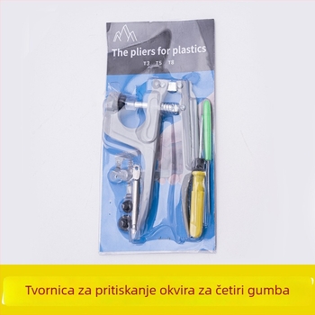 Set kliješta za gumbe od smole - alat za ugradnju skrivenih kopči, ručna preša, četverostruka konstrukcija, za odjeću i kapute