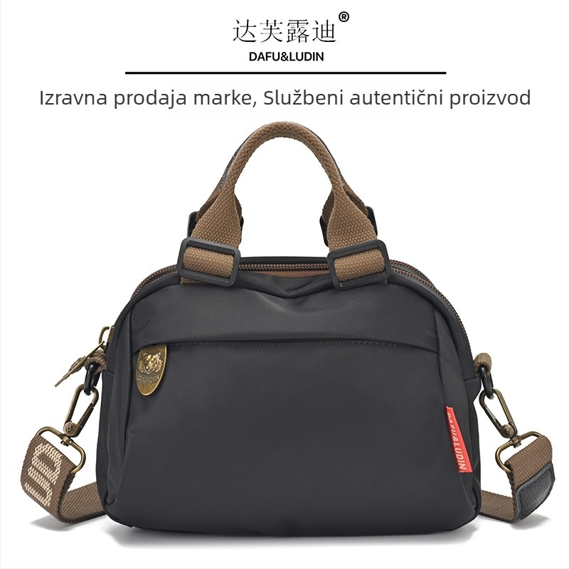 Ženska crossbody torba, gradski minimalistički stil, Oxford tkanina, zatvarač, podstava od najlona, vodoravni kvadratni oblik, više pretinaca