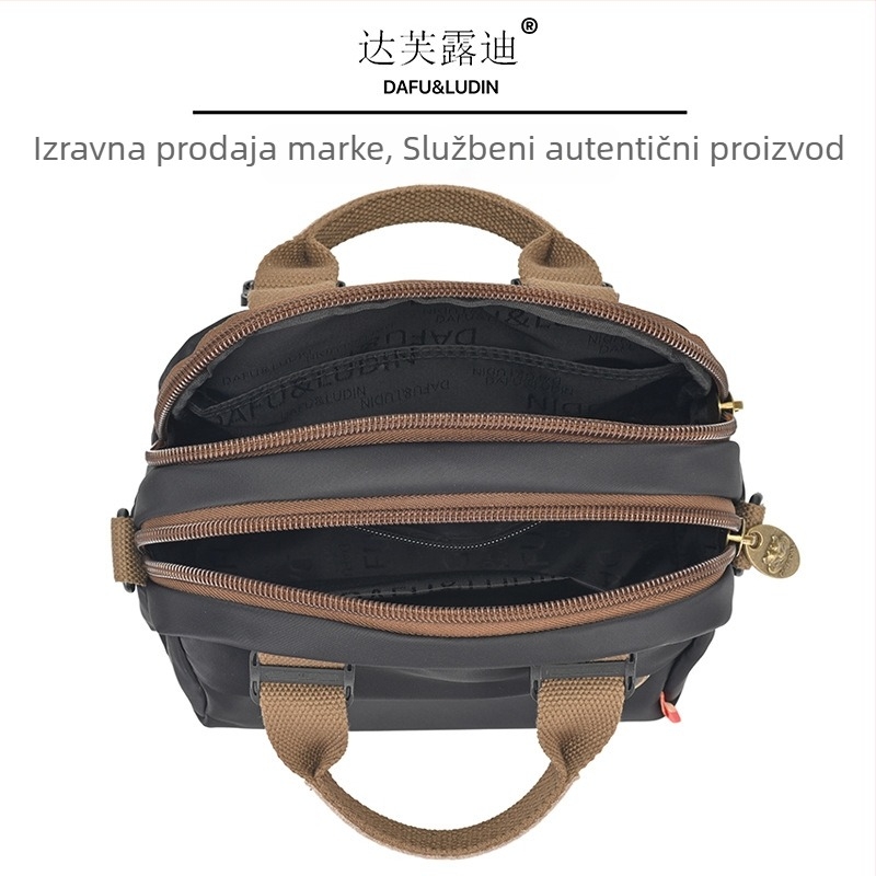 Ženska crossbody torba, gradski minimalistički stil, Oxford tkanina, zatvarač, podstava od najlona, vodoravni kvadratni oblik, više pretinaca
