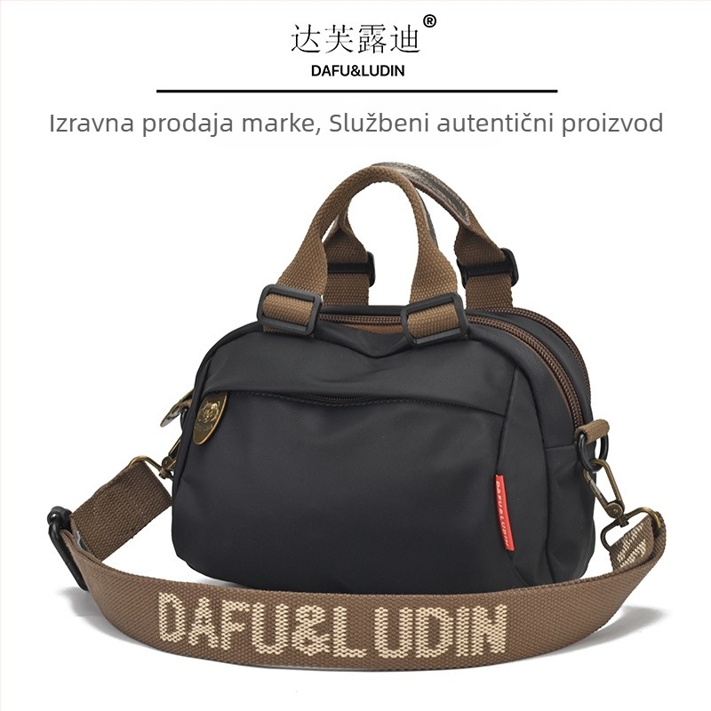 Ženska crossbody torba, gradski minimalistički stil, Oxford tkanina, zatvarač, podstava od najlona, vodoravni kvadratni oblik, više pretinaca
