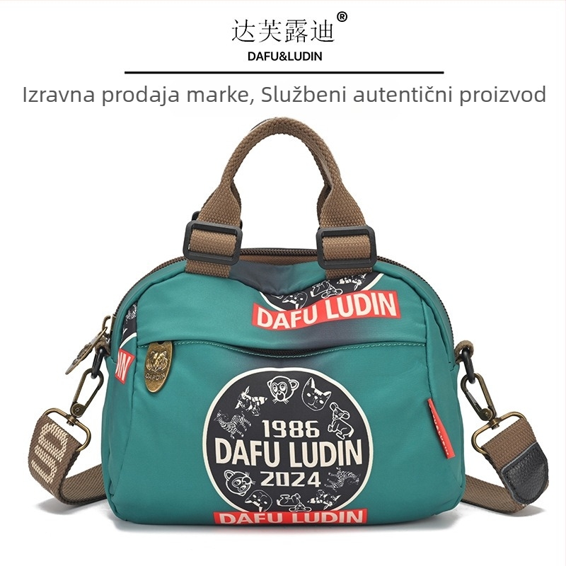 Ženska crossbody torba, gradski minimalistički stil, Oxford tkanina, zatvarač, podstava od najlona, vodoravni kvadratni oblik, više pretinaca