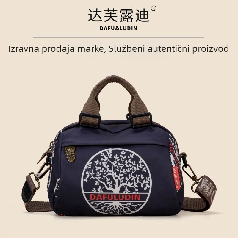 Ženska crossbody torba, gradski minimalistički stil, Oxford tkanina, zatvarač, podstava od najlona, vodoravni kvadratni oblik, više pretinaca