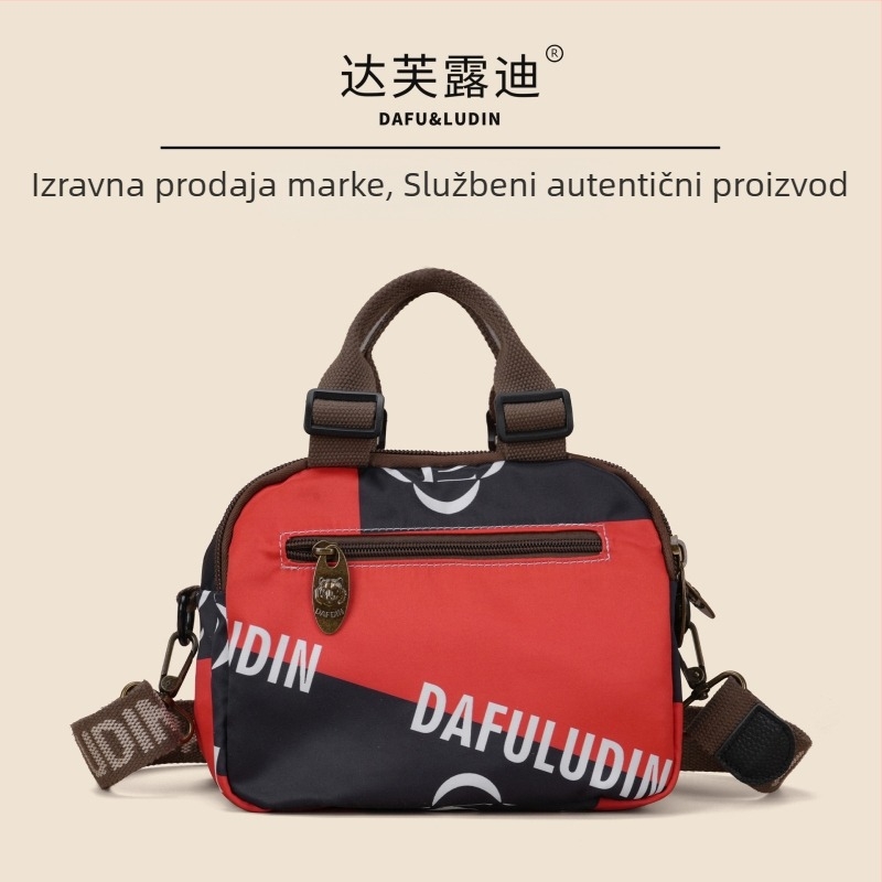 Ženska crossbody torba, gradski minimalistički stil, Oxford tkanina, zatvarač, podstava od najlona, vodoravni kvadratni oblik, više pretinaca