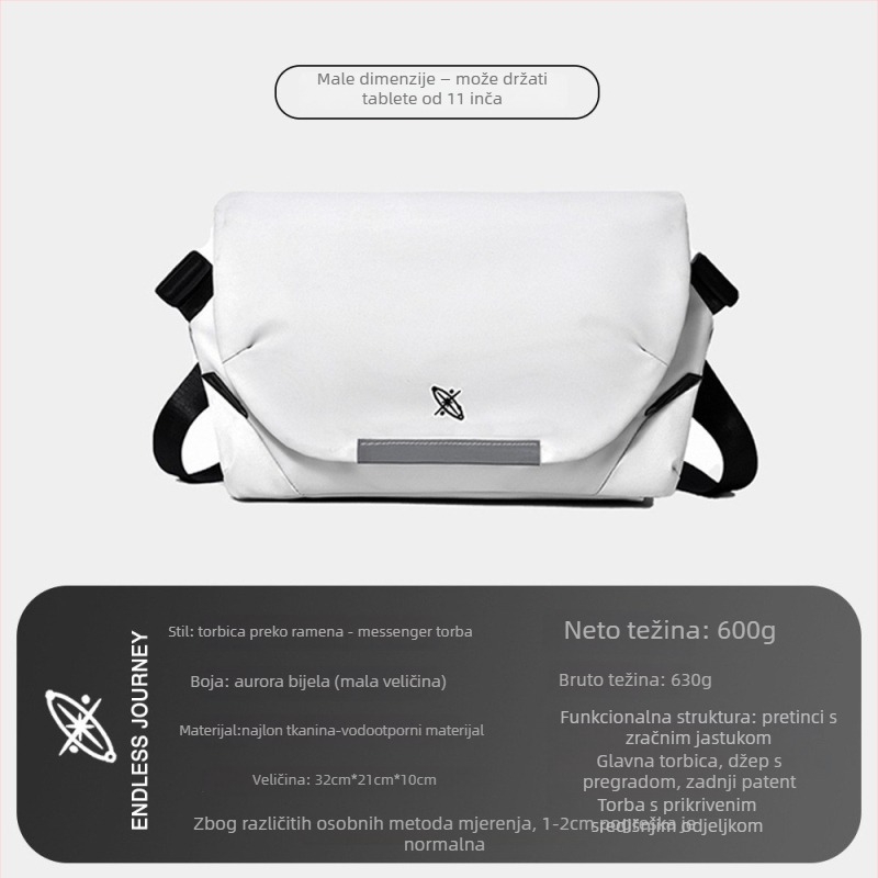 Muška crossbody torba s magnetskim kopčom, vodootporna, Oxford tkanina, geometrijski uzorak, za svakodnevnu upotrebu, s proširivim kapacitetom