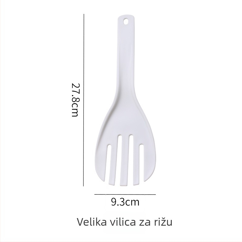 Kochi plastična žlica-špachtla za rižu, debela, extra velika, antiadhezivna, anti-klizanje, otporna na visoke temperature, plastična drška, prilagodljivo