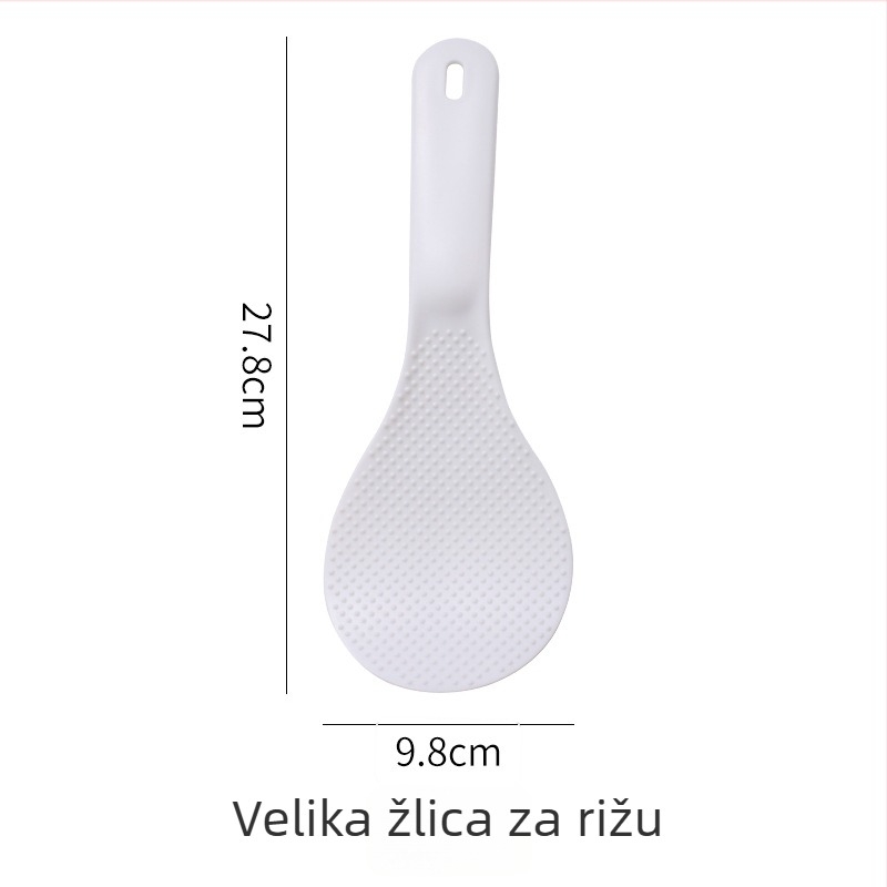 Kochi plastična žlica-špachtla za rižu, debela, extra velika, antiadhezivna, anti-klizanje, otporna na visoke temperature, plastična drška, prilagodljivo