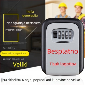 Mehanička kutija za ključe s kodom KS017, zidna montaža, dizajn mačjeg oka, pogodna za ID kartice i bankovne kartice