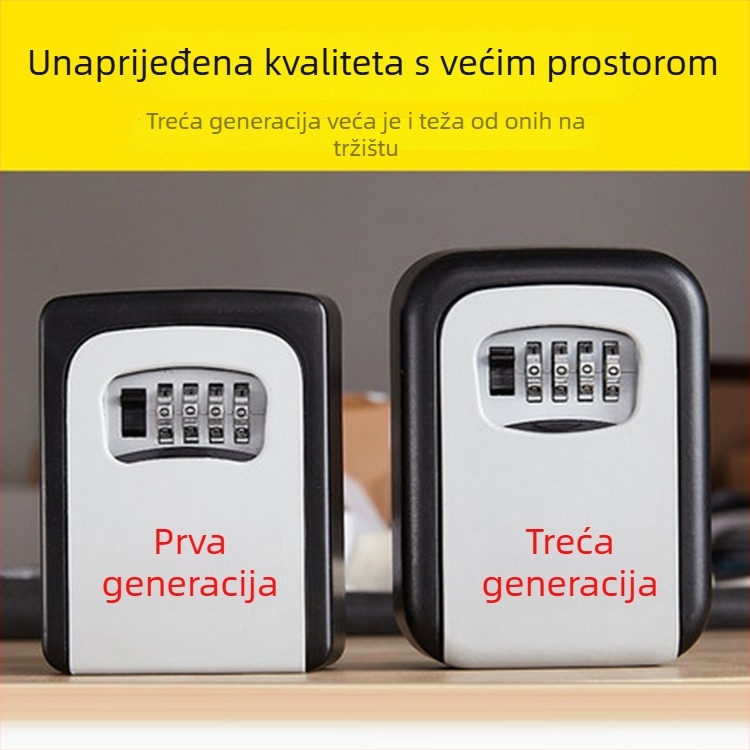Mehanička kutija za ključe s kodom KS017, zidna montaža, dizajn mačjeg oka, pogodna za ID kartice i bankovne kartice
