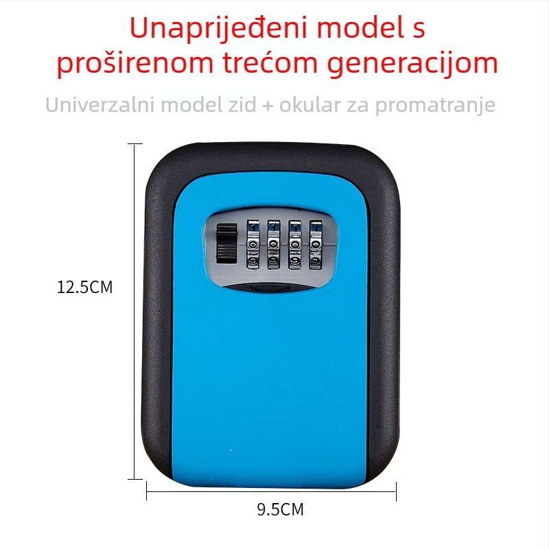 Mehanička kutija za ključe s kodom KS017, zidna montaža, dizajn mačjeg oka, pogodna za ID kartice i bankovne kartice