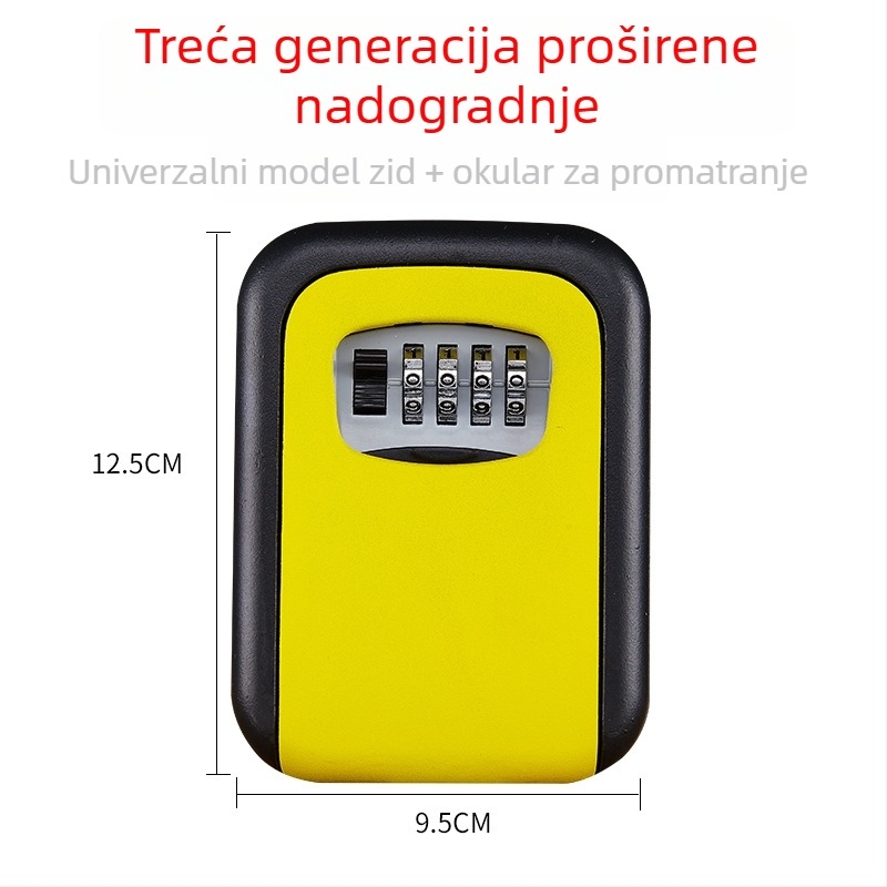 Mehanička kutija za ključe s kodom KS017, zidna montaža, dizajn mačjeg oka, pogodna za ID kartice i bankovne kartice