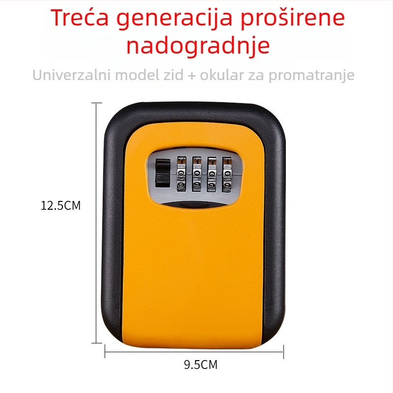 Mehanička kutija za ključe s kodom KS017, zidna montaža, dizajn mačjeg oka, pogodna za ID kartice i bankovne kartice