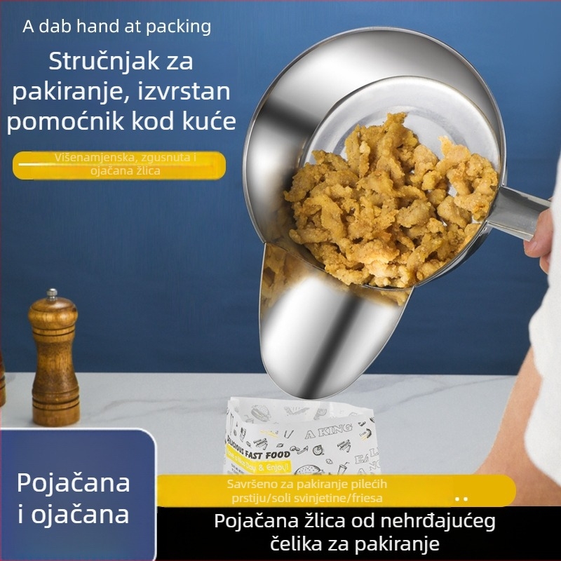 Set lopatica za pakiranje od nehrđajućeg čelika, duckbill dizajn, protuklizno i otporno na visoke temperature, drška od nehrđajućeg čelika, podrijetlo Chaozhou