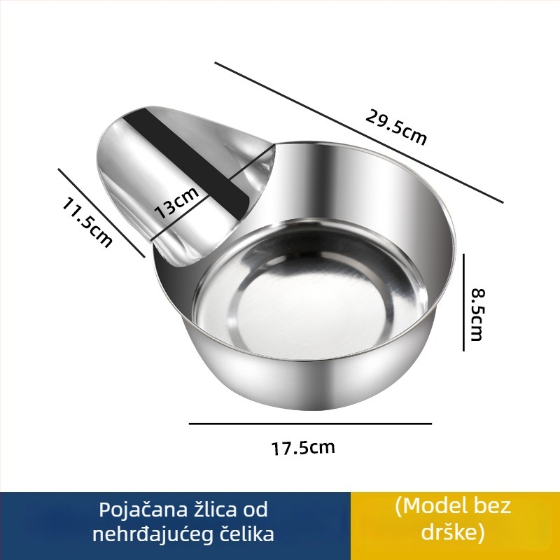 Set lopatica za pakiranje od nehrđajućeg čelika, duckbill dizajn, protuklizno i otporno na visoke temperature, drška od nehrđajućeg čelika, podrijetlo Chaozhou