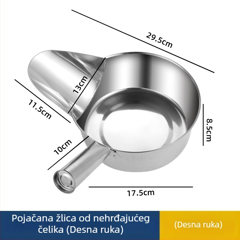 Set lopatica za pakiranje od nehrđajućeg čelika, duckbill dizajn, protuklizno i otporno na visoke temperature, drška od nehrđajućeg čelika, podrijetlo Chaozhou
