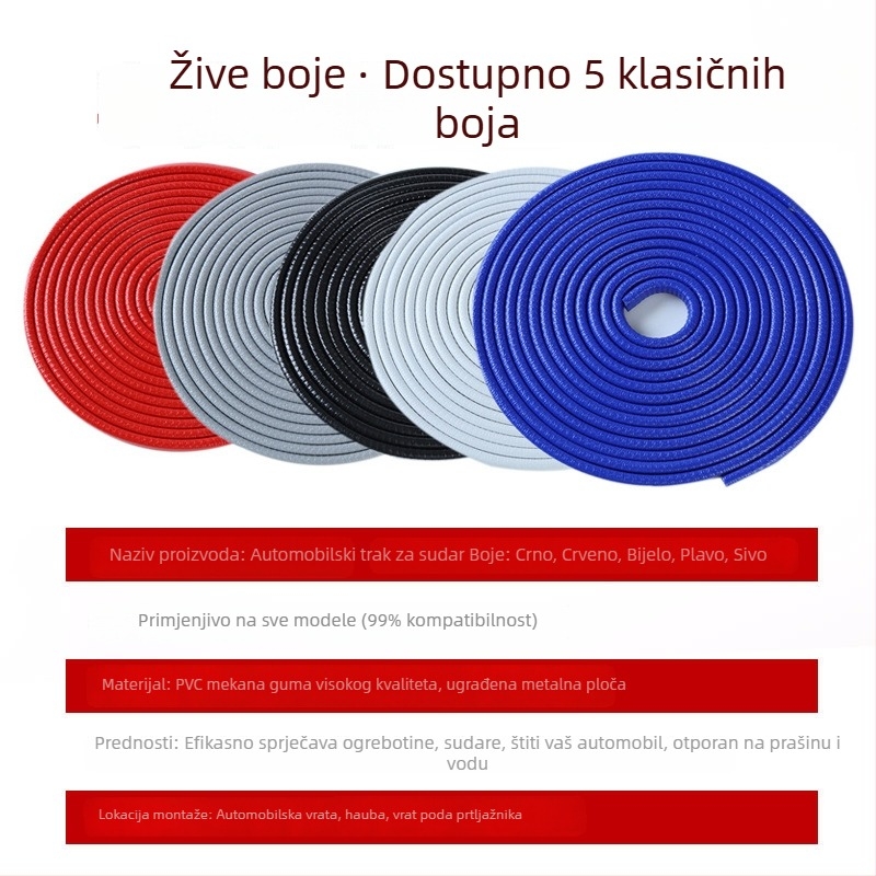 Meihang zaštitna traka za branik, PVC + metalna ploča, model Iron paste-free bumper strip, univerzalno