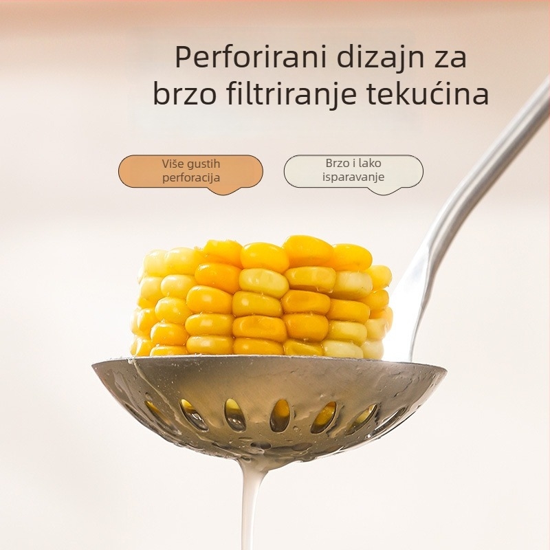 Set velikih žlica za juhu od nehrđajućeg čelika s drvenim ručkama – kuhinja, moderan minimalistički stil, visoka toplinska otpornost, protuklizne ručke
