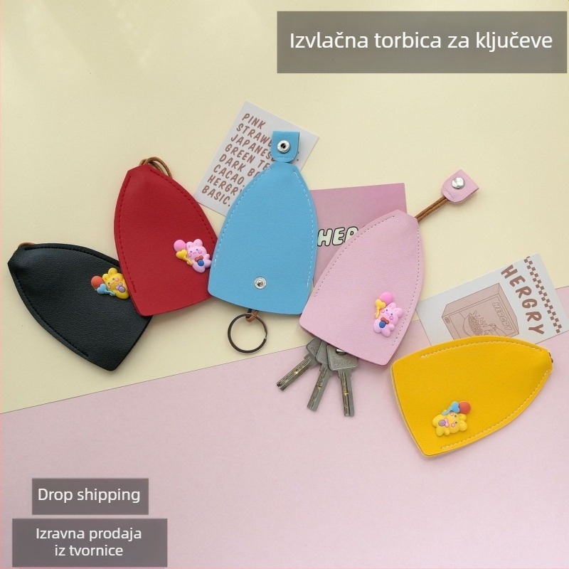 Torbica za ključeve od PU materijala, ulični stil, bez podstave, proljeće 2023, za skladištenje