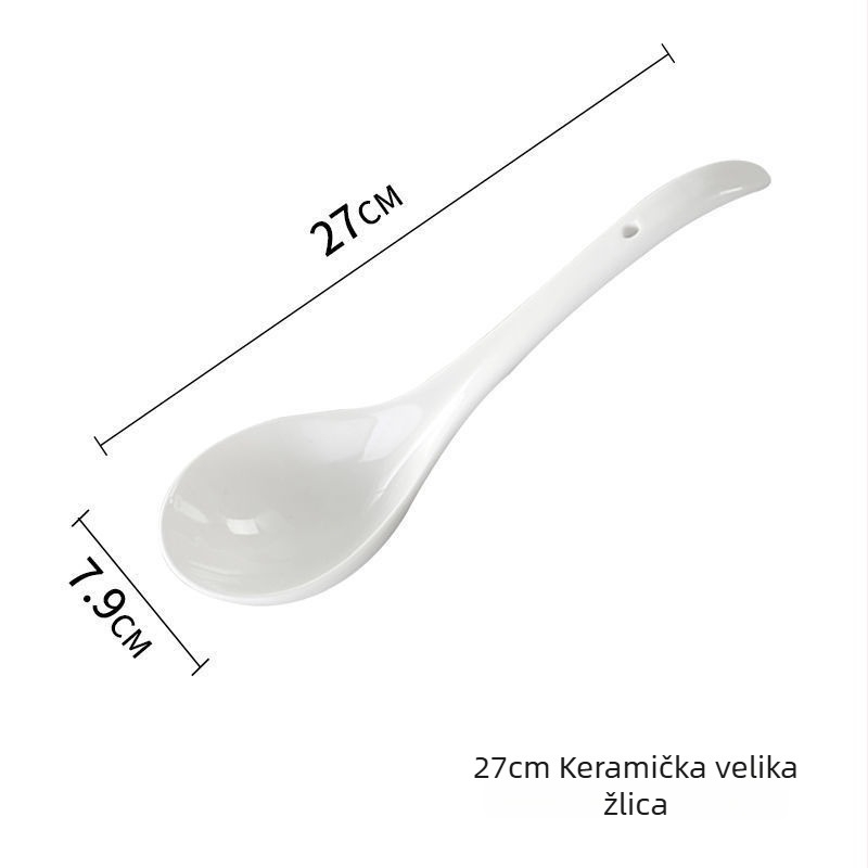 Keramička ekstra velika žlica s dugim držalom, slatka žlica za kašu u korejskom stilu