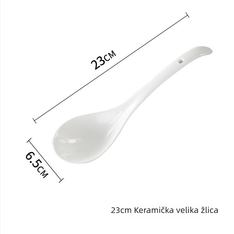 Keramička ekstra velika žlica s dugim držalom, slatka žlica za kašu u korejskom stilu