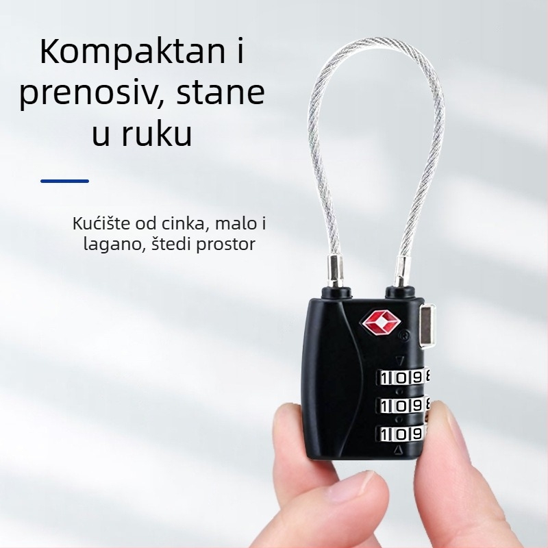 TSA bravica za prtljagu s tijelom od cink legure, model TSA719/TSA526, tip numeričke kombinacije, debljina zaključne šipke 2.4 mm, marka CJSJ