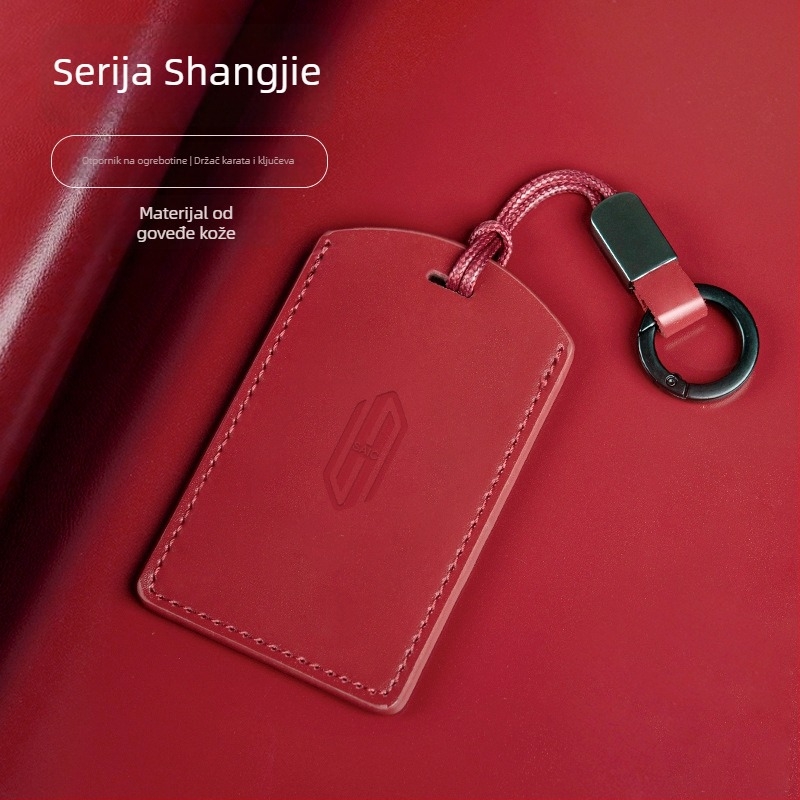 Kožna futrola za kartice i ključeve od kravlje kože, minimalistički stil, NFC, podržava proximit kartice, prilagodljiva
