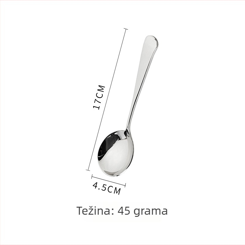 Žlica od nehrđajućeg čelika 304, za odrasle, moderno minimalistički stil, jednobojni uzorak, ogledni sjaj površine