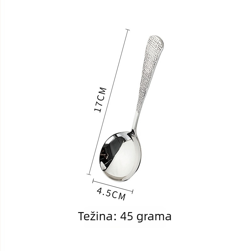 Žlica od nehrđajućeg čelika 304, za odrasle, moderno minimalistički stil, jednobojni uzorak, ogledni sjaj površine