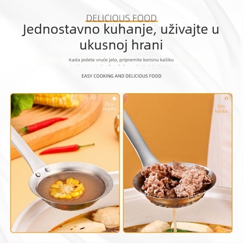 Skimmer od nehrđajućeg čelika 304 za rezance i knedle, duboki dizajn, otporan na visoke temperature, kuhinjski filtr za prženje
