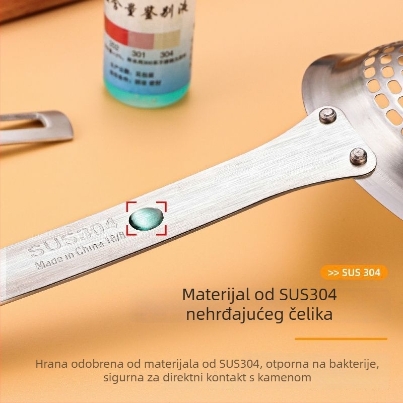 Skimmer od nehrđajućeg čelika 304 za rezance i knedle, duboki dizajn, otporan na visoke temperature, kuhinjski filtr za prženje
